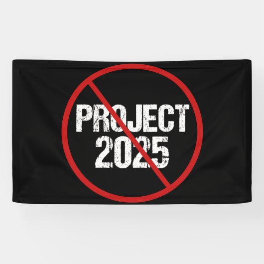 Stop Project 2025 tegen Trump Spandoek (Horizontaal)