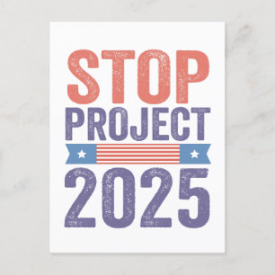 STOP Project 2025 Trump American Patroitic Briefkaart