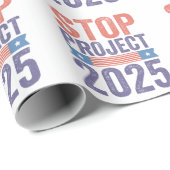 STOP Project 2025 Trump American Patroitic Cadeaupapier (Rol Hoek)