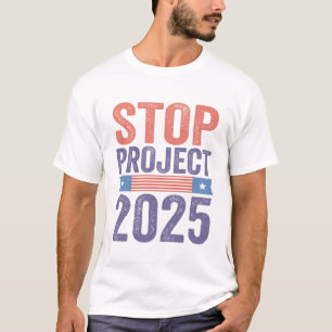 STOP Project 2025 Trump American Patroitic T-shirt