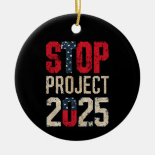 Stop Project 2025 Trump Biden Vintage Keramisch Ornament
