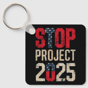 Stop Project 2025 Trump Biden Vintage Sleutelhanger