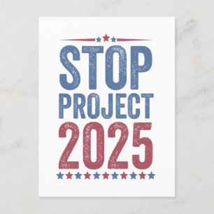 Stop Project 2025 Trump Harris Amerikaans Patriott Feestdagenkaart