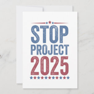 Stop Project 2025 Trump Harris Amerikaanse patriot Bedankkaart