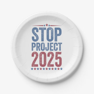 Stop Project 2025 Trump Harris Amerikaanse patriot Papieren Bordje