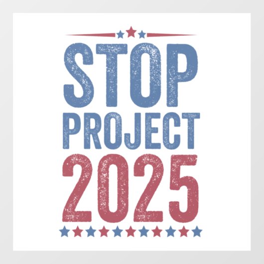 Stop Project 2025 Trump Harris Amerikaanse patriot Raamsticker (Vel)