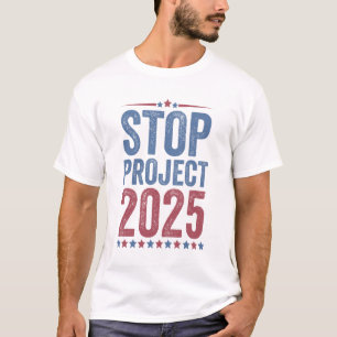 Stop Project 2025 Trump Harris Amerikaanse patriot T-shirt