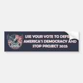 Stop Project 2025 Vote Blue Bumper Sticker (Devant)