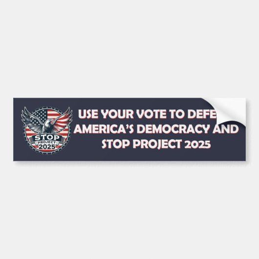 Stop Project 2025 Vote Blue Bumper Sticker (Devant)
