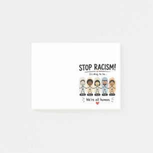 Stop racisme we zijn allemaal mensen post-it® notes