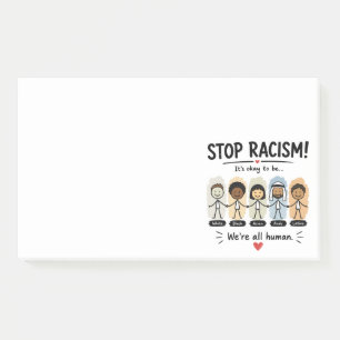 Stop racisme we zijn allemaal mensen post-it® notes