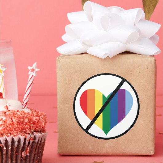 Stop Rainbow Love Ronde Sticker (Feest)