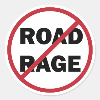 Stop Road Rage Ronde Sticker