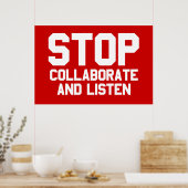 stop samenwerken en luister poster (Keuken)
