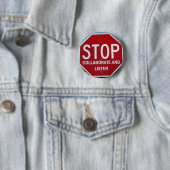 STOP.  Samenwerking en luisteren Ronde Button 5,7 Cm (In situ)