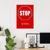 Stop Sign Custom 20 x 28 Poster (Bureau à domicile)