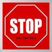 Stop Sign Custom 24 x 24 Poster (Devant)