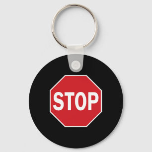 Stop Sign Gift Novelty Road Signalering Halloween Sleutelhanger