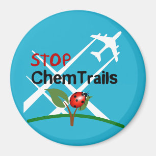 Stop-Sign Plane Aerosol Trails LadyBug Magneet