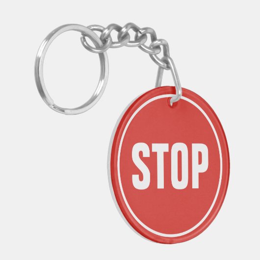 STOP Sign Sleutelhanger (Voorkant Links)