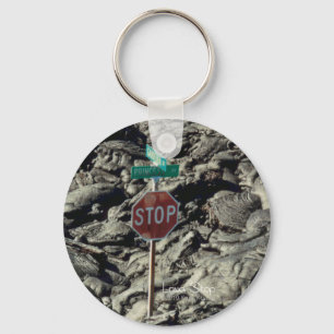 Stop Sign Stuck in Lava Photo Sleutelhanger