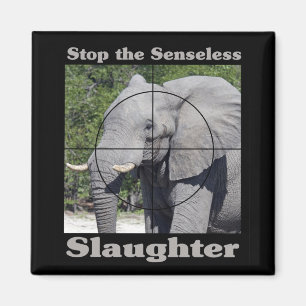 Stop slachting-olifant magneet