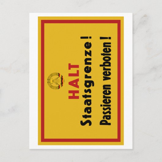 Stop Staatsgrenze! Berlijnse muur, Duitsland Briefkaart (Voorkant)