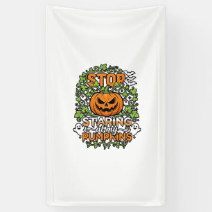 Stop Starende Pompoenen Halloween Geesten Vleermui Spandoek