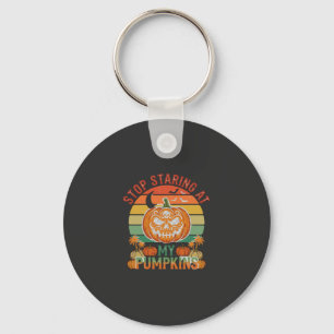 Stop Starende Pompoenen Halloween Schedel Retro Zo Sleutelhanger