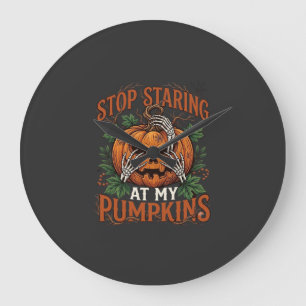 Stop Starende Pompoenen Halloween Skelet Handen_1 Grote Klok