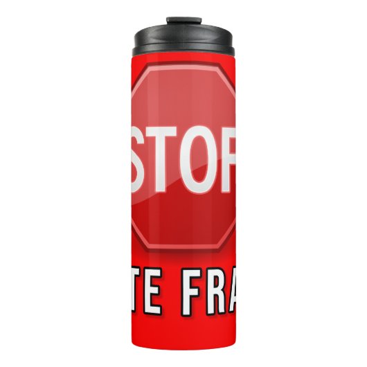 Stop stemfraude thermosbeker (Voorkant)