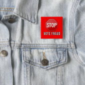 Stop stemfraude vierkante button 5,1 cm (In situ)