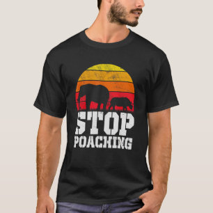 Stop stroperij Olifant Neushoorn Vintage Natuur T-shirt