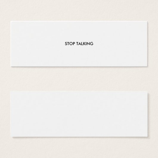 STOP TALKING (Devant & derrière)