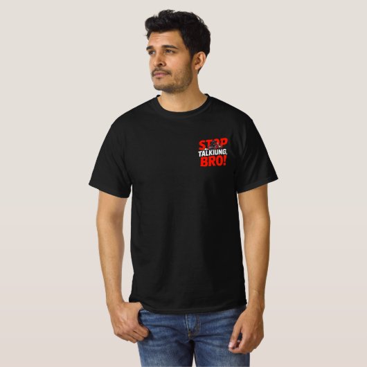 Stop Talking Bro – Bold Attitude T-Shirt Tri-Blend (Voorkant volledig)
