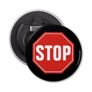 STOP-teken Button Flesopener