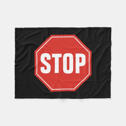 STOP-teken Fleece Deken (Voorkant (Horizontaal))