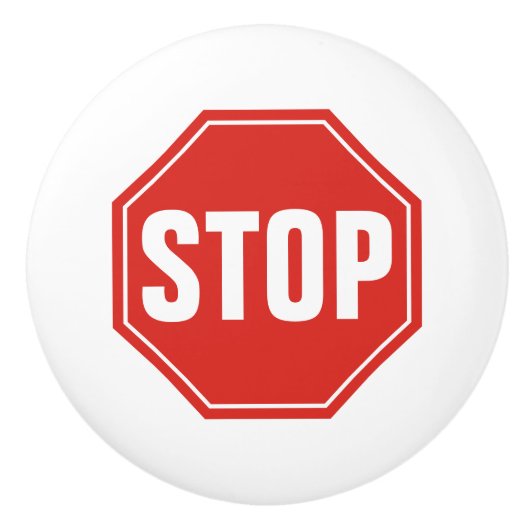 STOP-teken Keramische Knop (Voorkant)