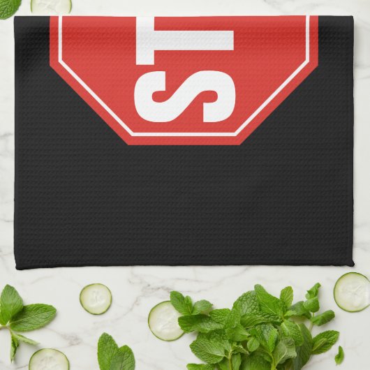 STOP-teken Theedoek (Gevouwen)