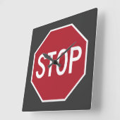 Stop-teken-vierkant wandklok vierkante klok (Hoek)