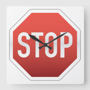 STOP-teken Vierkante Klok