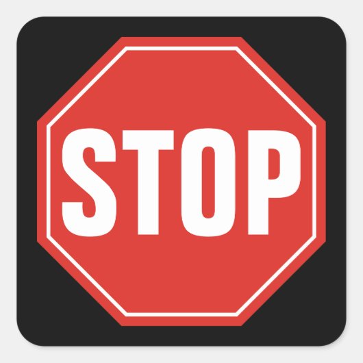 STOP-teken Vierkante Sticker (Voorkant)