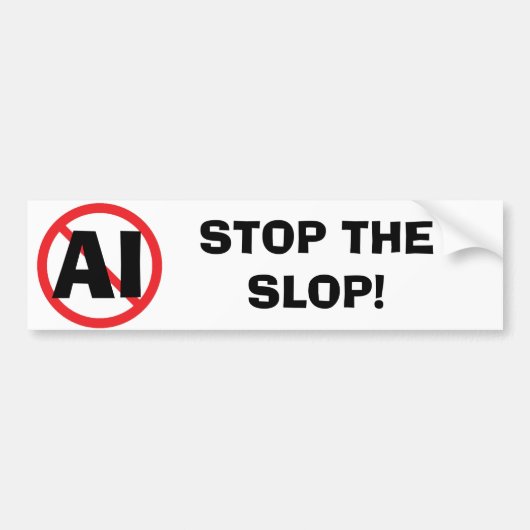 Stop the Slop Anti-AI Bumper Sticker (Devant)
