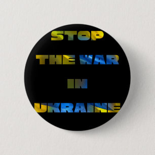 Stop the War in Ukraine Ronde Button 5,7 Cm