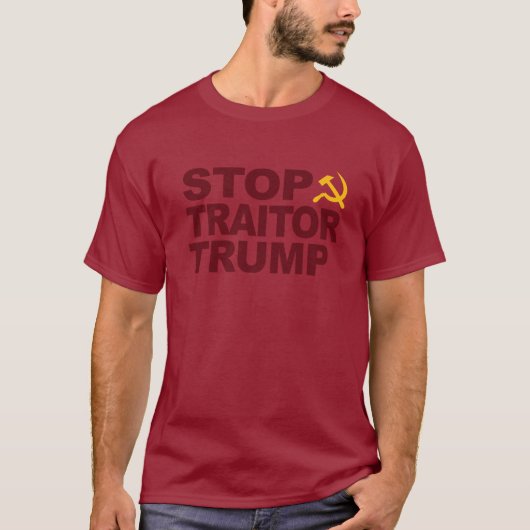"Stop Traitor Trump" shirt van Maroon (Voorkant)