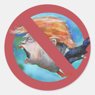 Stop Trump kunst Uniek Geen Trump Sticker politiek
