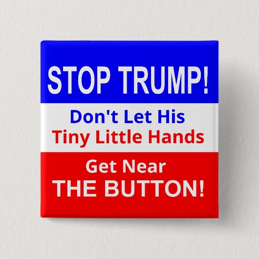 Stop TRUMP's kleine Button met kleine handjes in v (Voorkant)