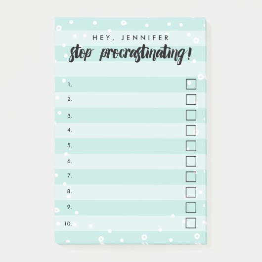 Stop uitstellen - Mint - Selectievakje om te doen  Post-it® Notes (Voorkant)