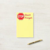 Stop, vergeet herinneringsnotities niet post-it® notes (Op bureau)