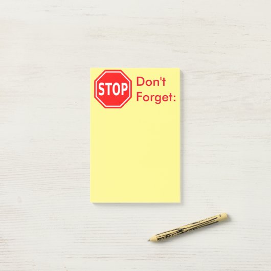 Stop, vergeet herinneringsnotities niet post-it® notes (Op bureau)
